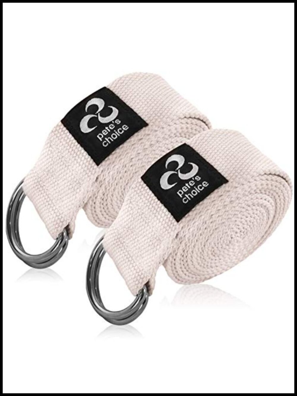 Pete's Choice Yoga Stretching Straps Set with D-Ring Adjustable 8ft Cotton